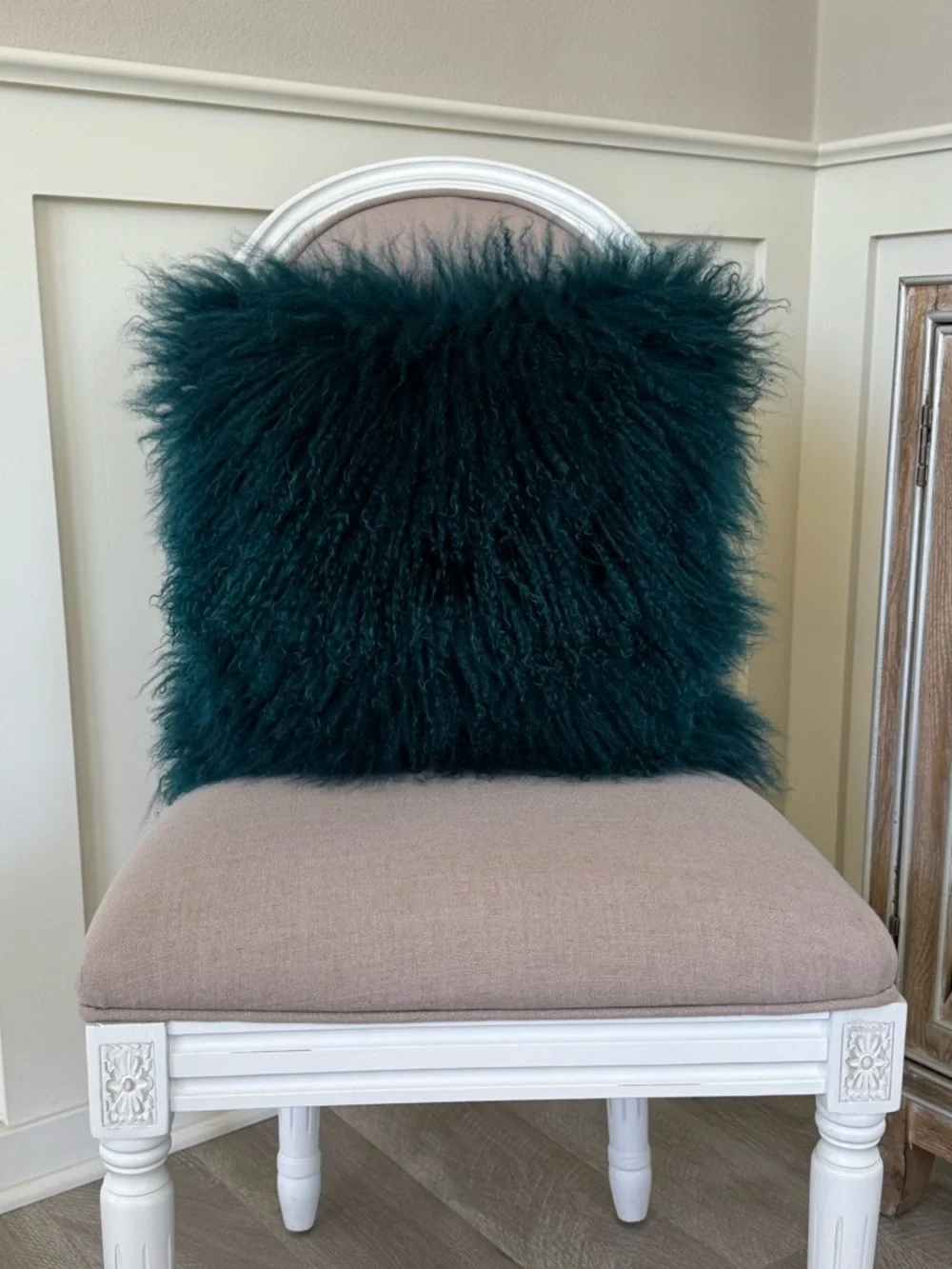 West Elm Dyed Lamb Pillow Teal Size 16 x 16